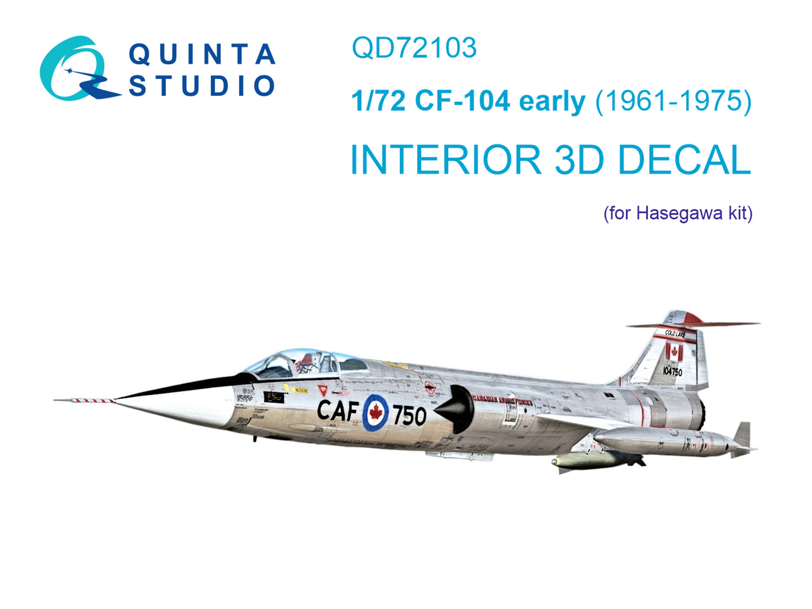 QD72103 3D Декаль интерьера кабины CF-104 early (Hasegawa)