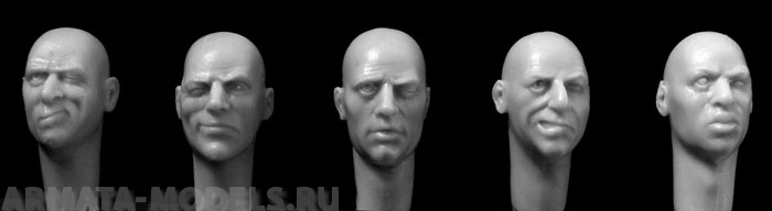 HH29 5 heads, one eye closed, eg. Sighting Hornet