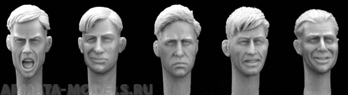 HH04 5 different heads, WW2 haircuts Hornet