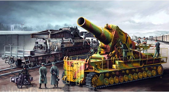 00209 Пушка   Карл на жд платформе Trumpeter