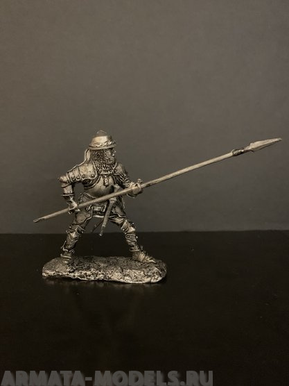 4111ТБ Швейцарец, пикинер в полном доспехе с кольчужным воротником в открытом шлеме Три Богатыря