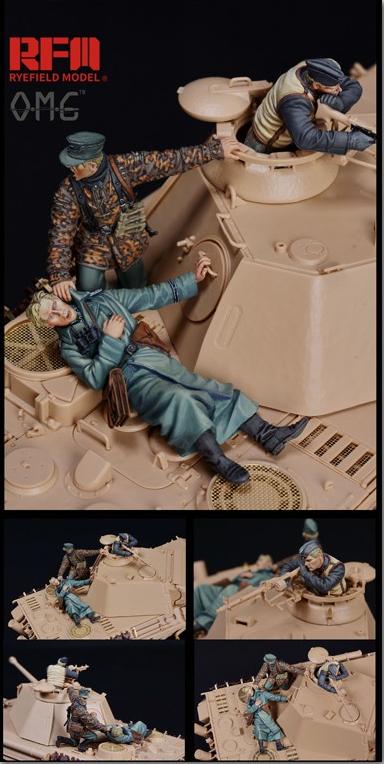 OM-35001 Раненый немецкий танковый экипаж  Fallen figures.German Tank Sd.Kfz.171 Panther Rye Field Model (RFM)