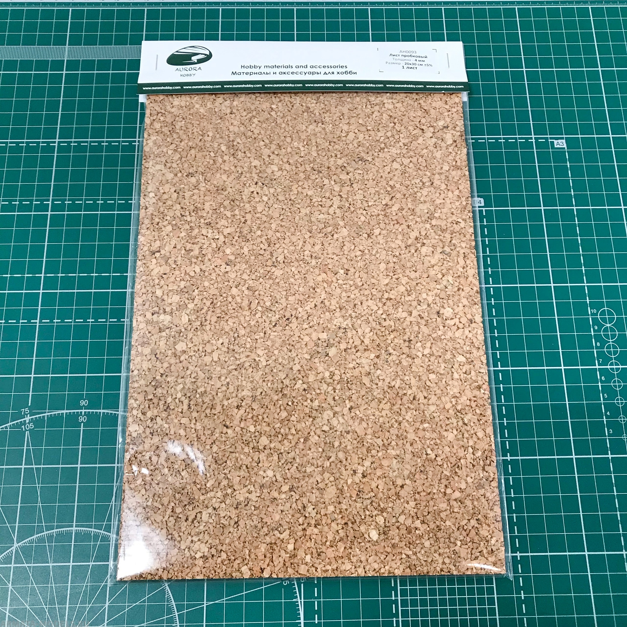 AH0093 Лист пробковый, толщина 4 мм, 1 лист 20х30 см