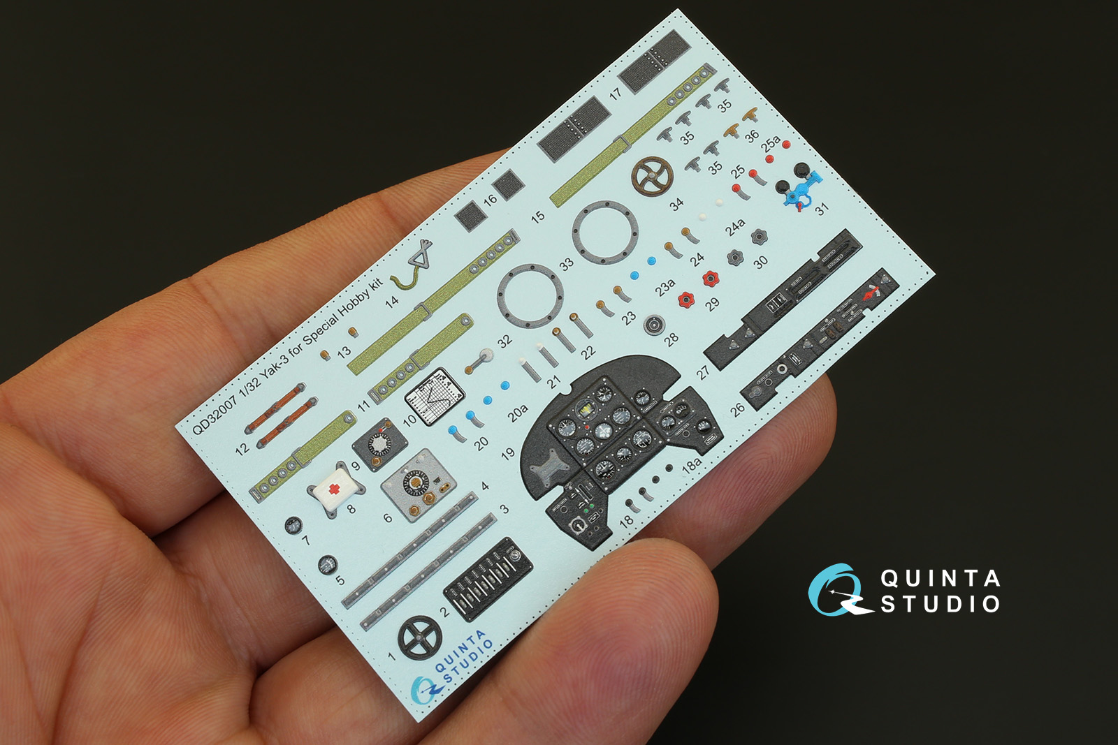 QD32007 3D Декаль интерьера кабины Як-3 (для модели Special Hobby)