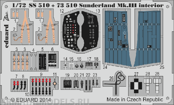 SS510ED  Sunderland Mk.III interior S.A. (for Italei kit) 1/72