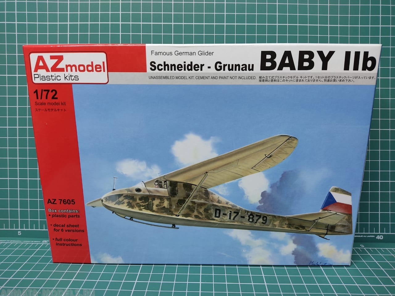 AZ7605 Сборная модель самолета Schneider Grunau Baby IIb CZ AZmodel Plastic kits