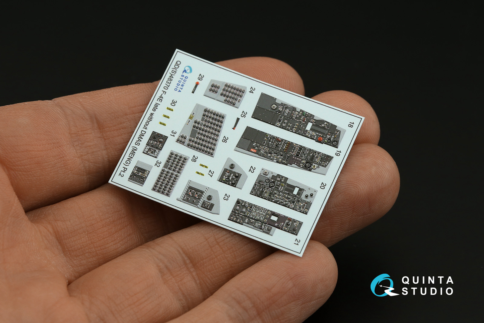 QDS-48370 3D Декаль интерьера кабины F-4E late без DMAS (Meng) (Малая версия)