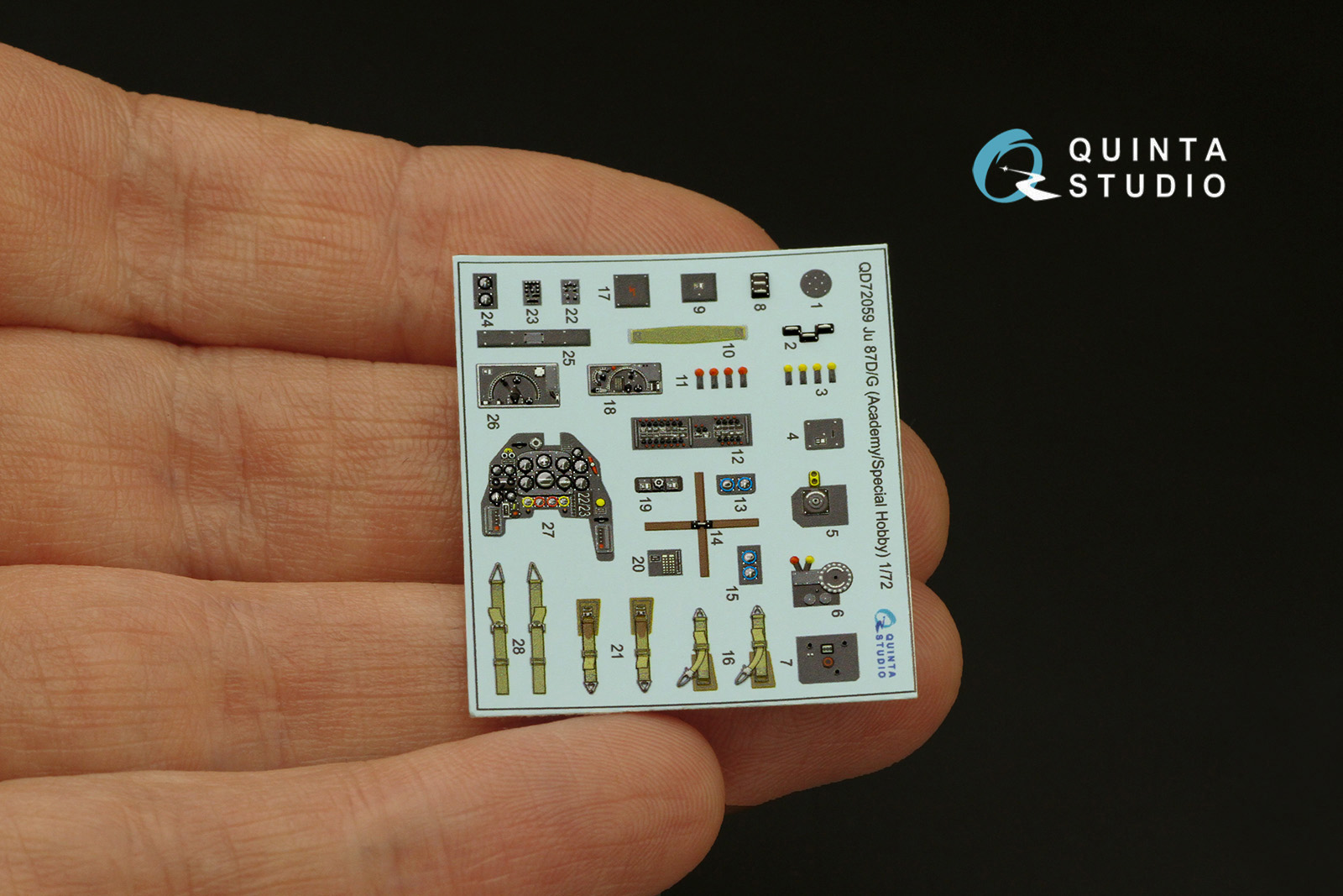 QD72059 3D Декаль интерьера кабины Ju 87 D/G (Academy/Special Hobby)