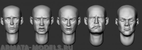 ARM356060 Головы раненых (без волос) №1 ARMOR35