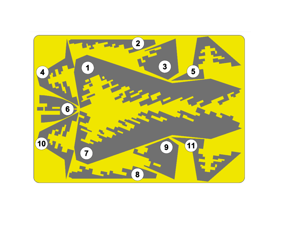 AM72113 Маска окрасочная для Су-57 (Старый) Пиксельный камуфляж Звезда 1/72