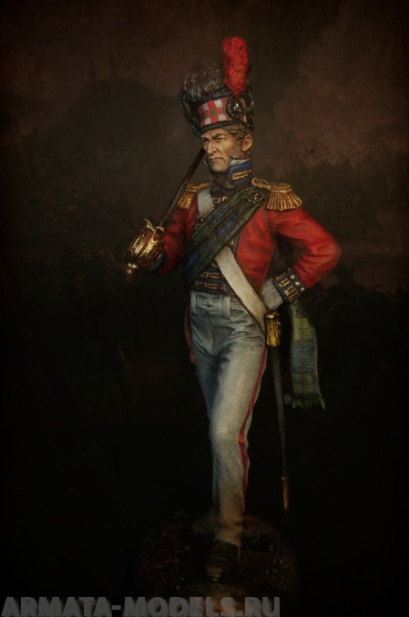 VD-54001(M). Офицер 42-го (Королевских Шотландских горцев) пехотного полка quot;Черная Стражаquot;, 1815 г. 54 мм. Материал - белый металл. Chronos Miniatures