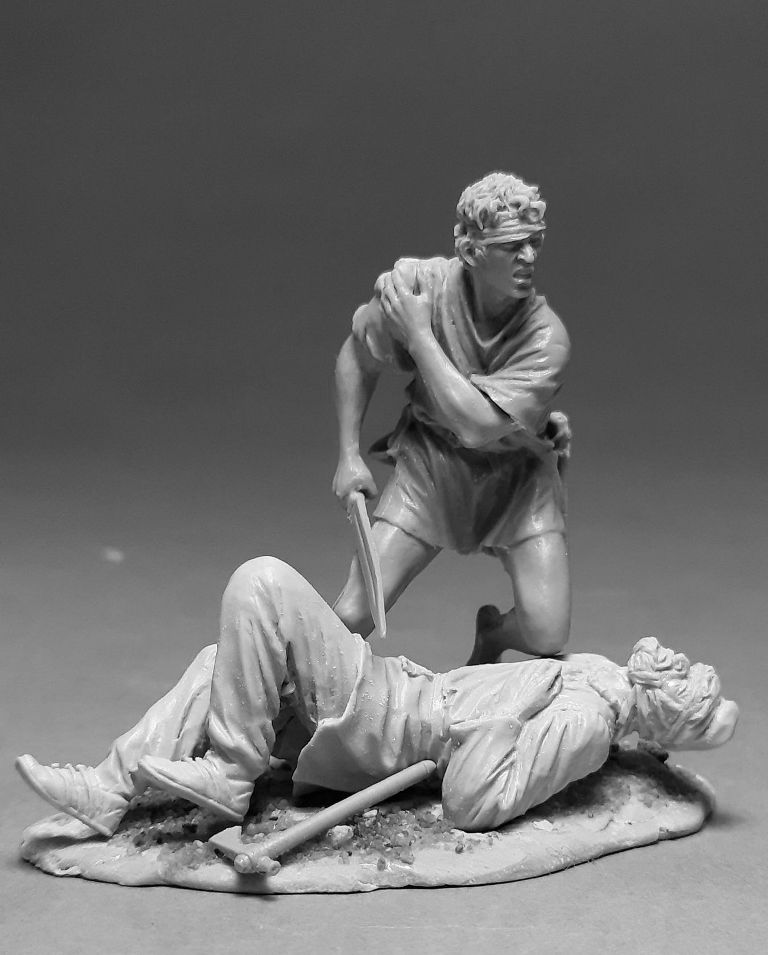 VD-54014(M). Греческий псилой и персидский воин, 5 век до н.э. (комплект из 2 фигур) 54 мм. Материал - белый металл. Chronos Miniatures