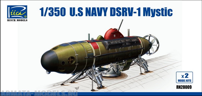RN28009 Американская сверхмалая подводная лодка DSRV-1 Mystic ( 2 модели в коробке) Riich Models