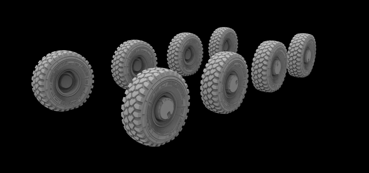 AM3569 Колеса для БТР Бумеранг под нагрузкой (8шт.)