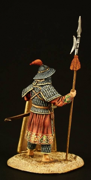 CHM-54114(M). Китайский тяжеловооруженный воин, XIII век. 54 мм. Материал - белый металл. Chronos Miniatures