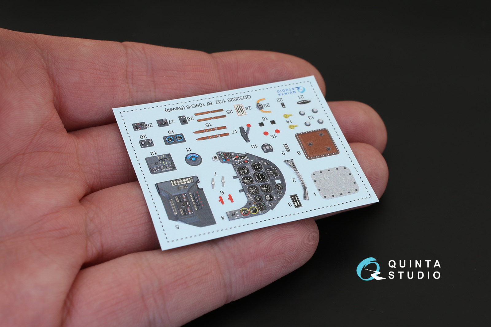 QD32029 1/32 3D Декаль интерьера кабины Bf 109G-6 (для модели Revell) Quinta Studio