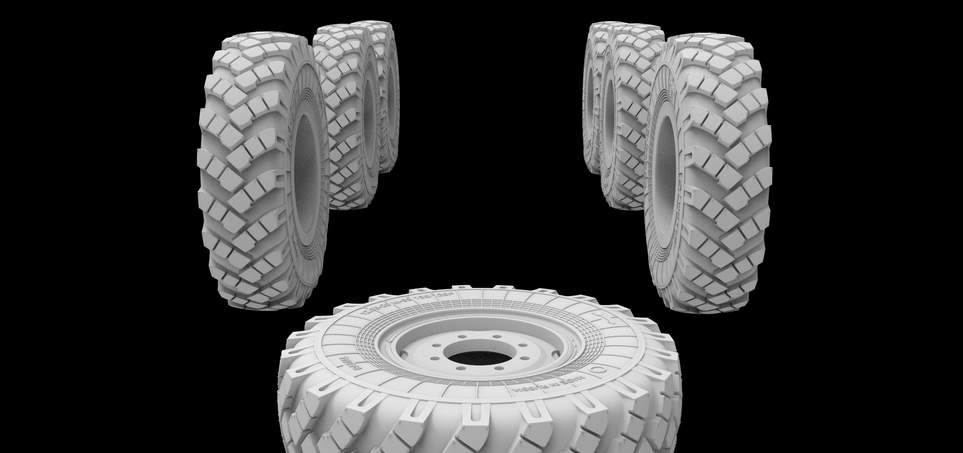 AM3603 Колеса под нагрузкой для АЦ-40, 1/35