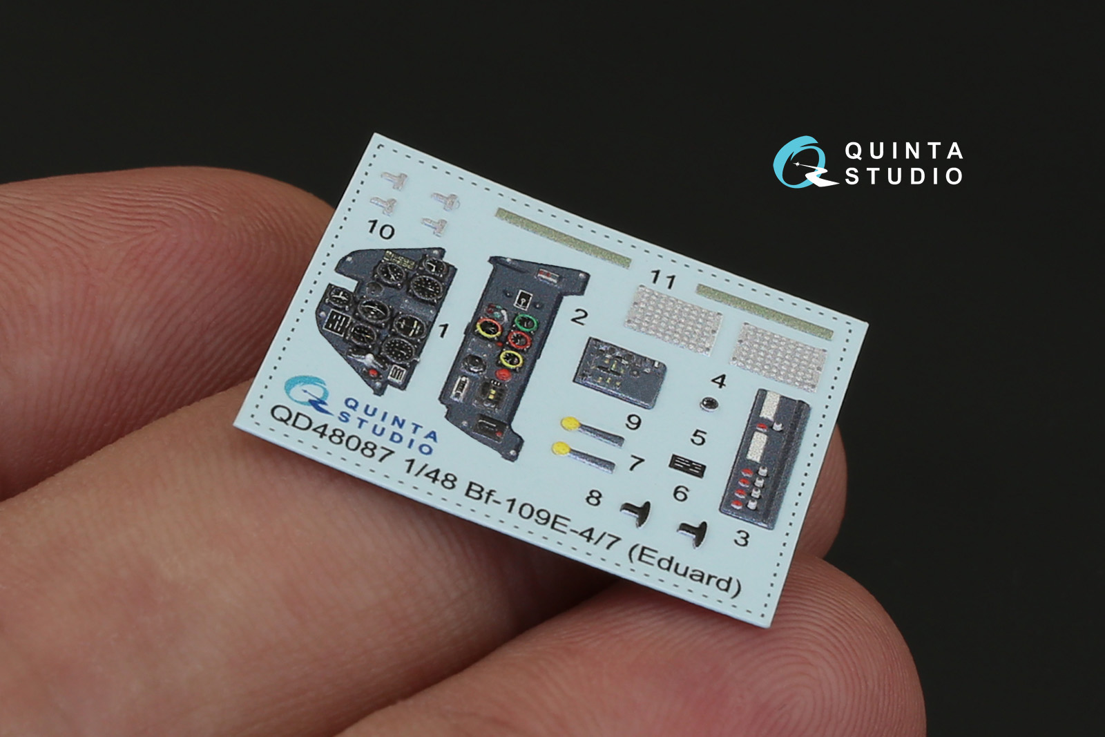 QD48087 1/48 3D Декаль интерьера кабины  Bf 109E-4/E-7 (для модели Eduard) Quinta Studio