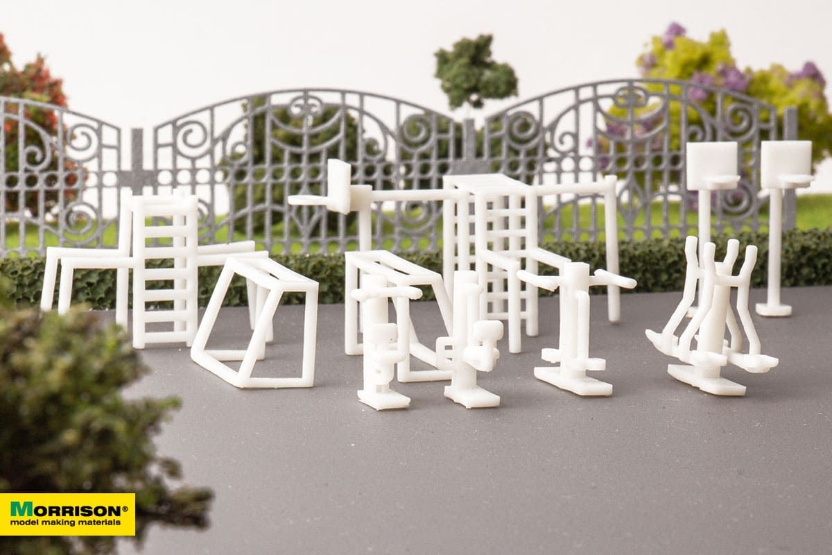 300-spl-100 Спорт. площадка д/арх. макета М1:100. Набор 10 эл. Morrison