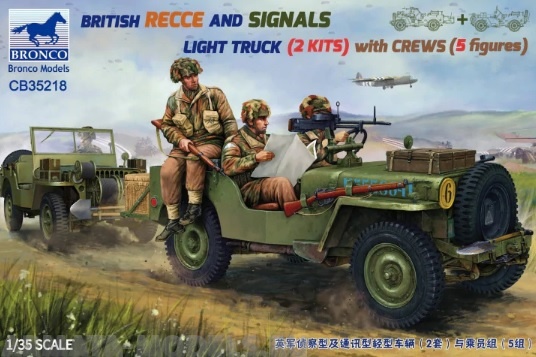 CB35218 BRITISH RECCE AND SIGNALS LIGHT TRUCK  (2 KITS ) with CREWS Bronco Models