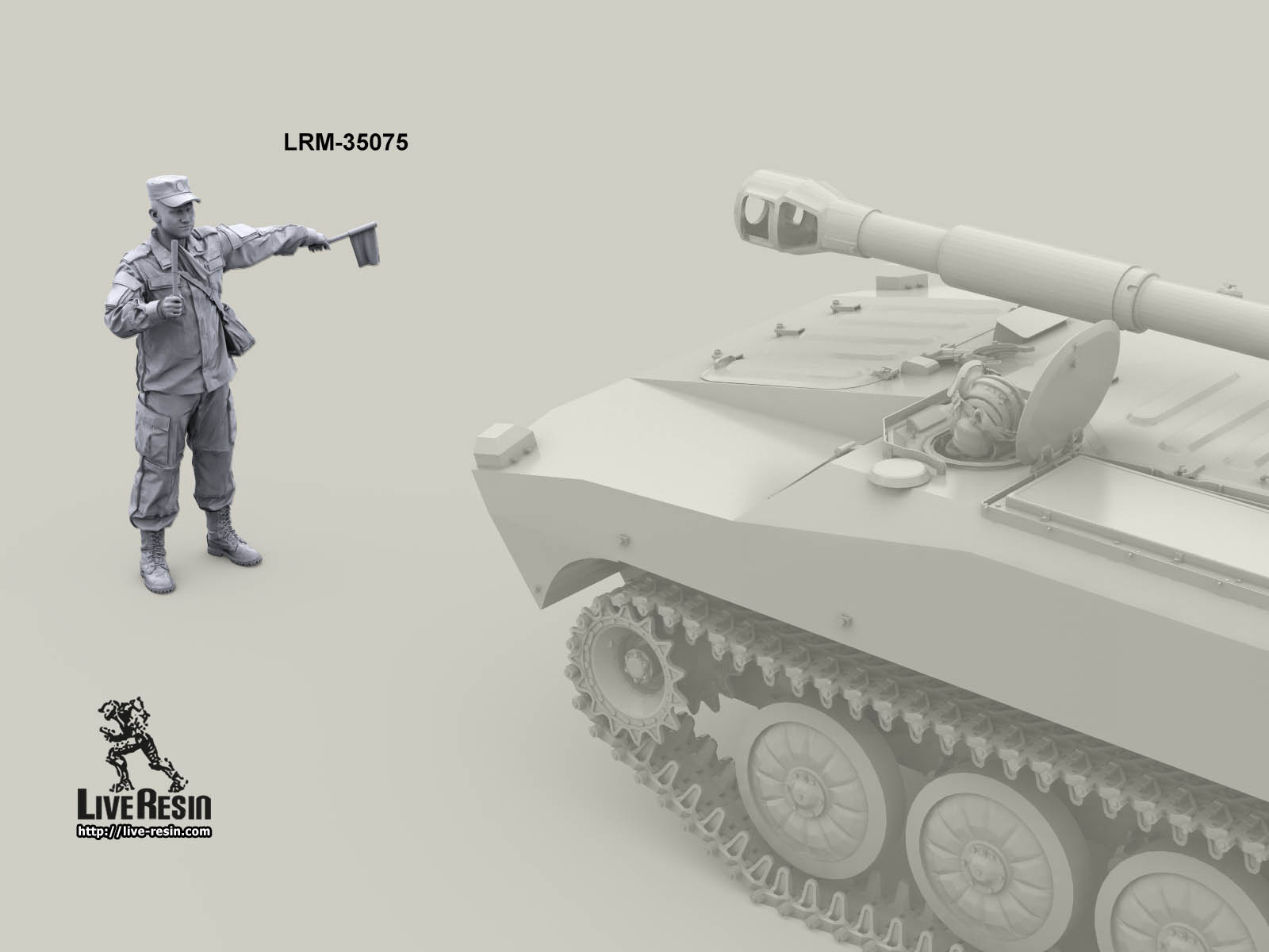 LRM35075 Регулировщик движения с флагами - для модели ЗРК ТОР (Не для свободной продажи)