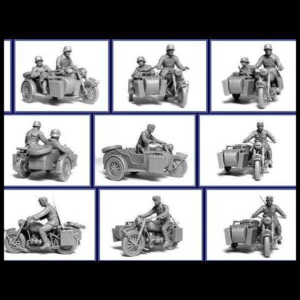 MB3548 Фигуры Немецкие мотоциклисты на марше Master Box (MB)