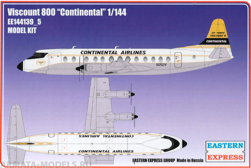 ЕЕ144139_5  Viscount 800 Continental Airlines Восточный экспресс