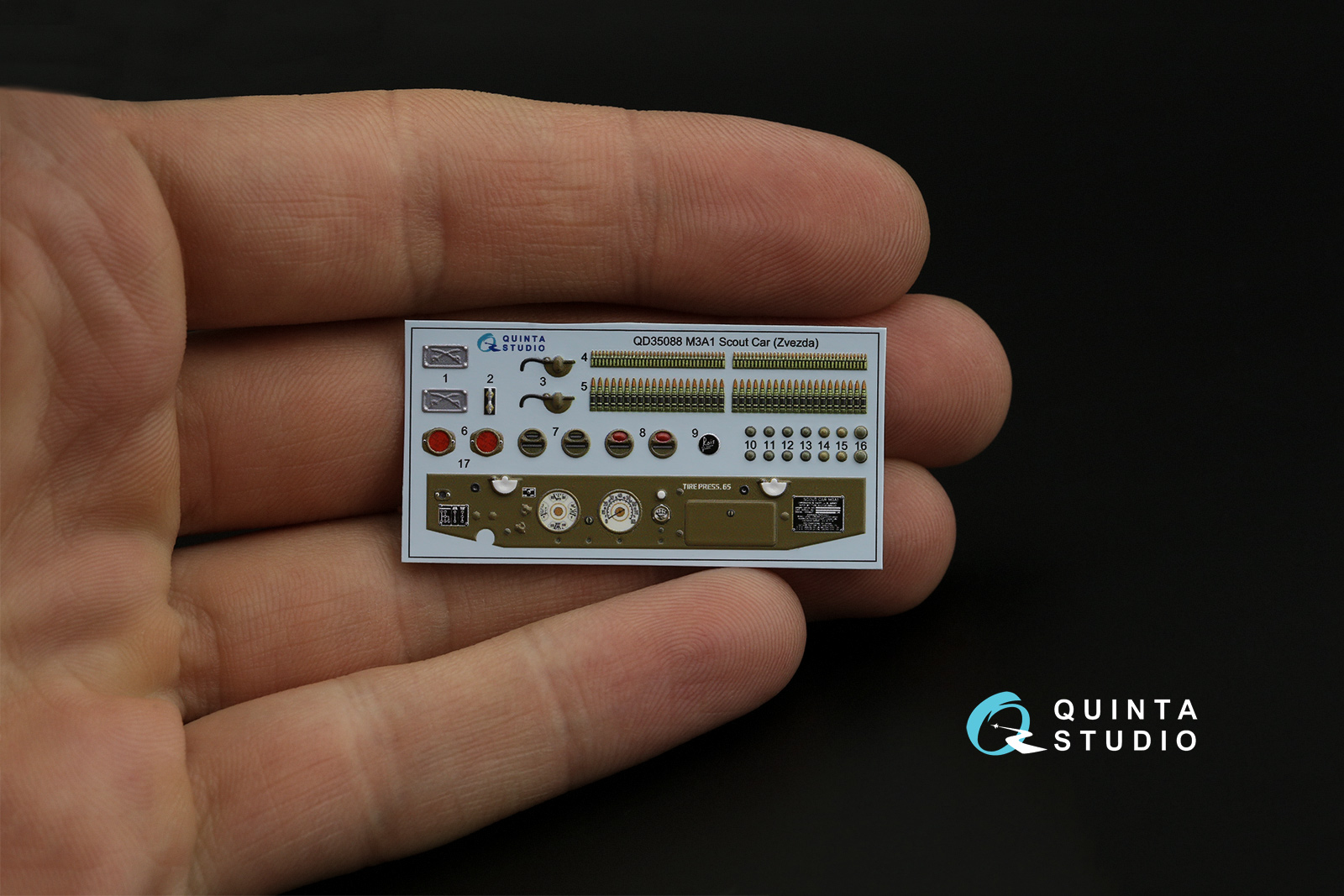 QD35088 3D Декаль интерьера кабины M3A1 Scout (Zvezda)