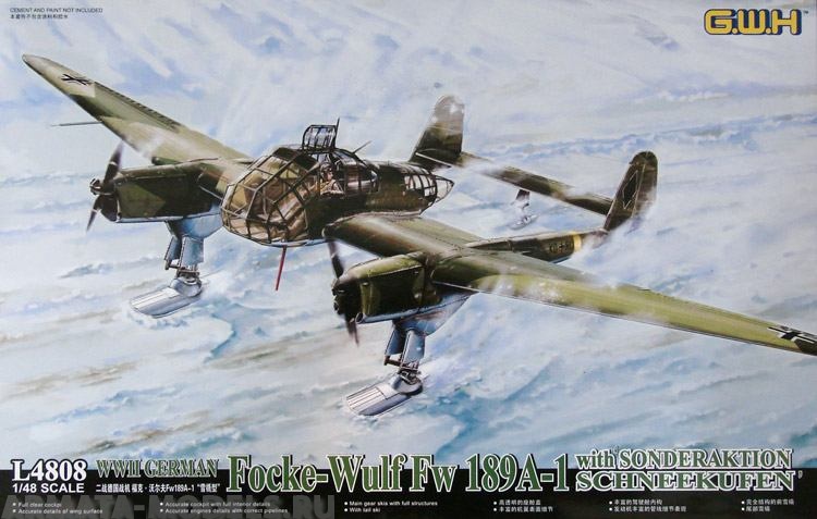 L4808 Самолет Focke-Wulf Fw189 A1 WWII mit Schneekufen Great Wall