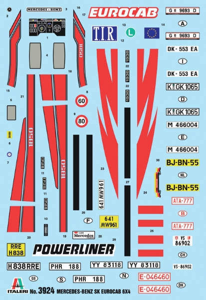 3924ИТ AUTO SK EUROCAB 6x4 (10013160/241120/0671781, ИТАЛИЯ ) Italeri