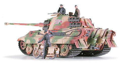 35252 Танк King Tiger Ardennes Front, мотоцикл Dkw Nz350. В комплекте 3 фигуры и мотоциклист Tamiya