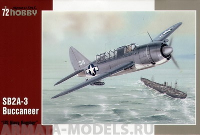 SH72179 Палубный бомбардировщик SB2A-3 Buccaneer US Navy Bomder Special Hobby