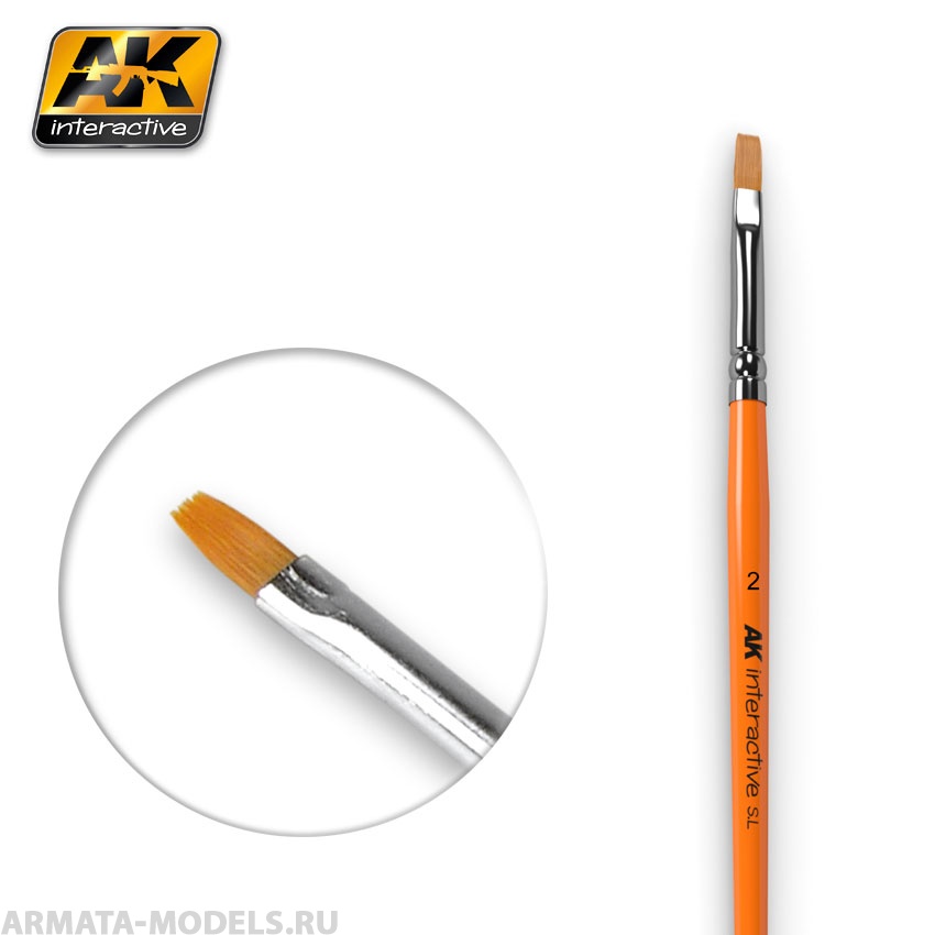 AK-609 Кисть художественная FLAT BRUSH 2 SYNTHETIC