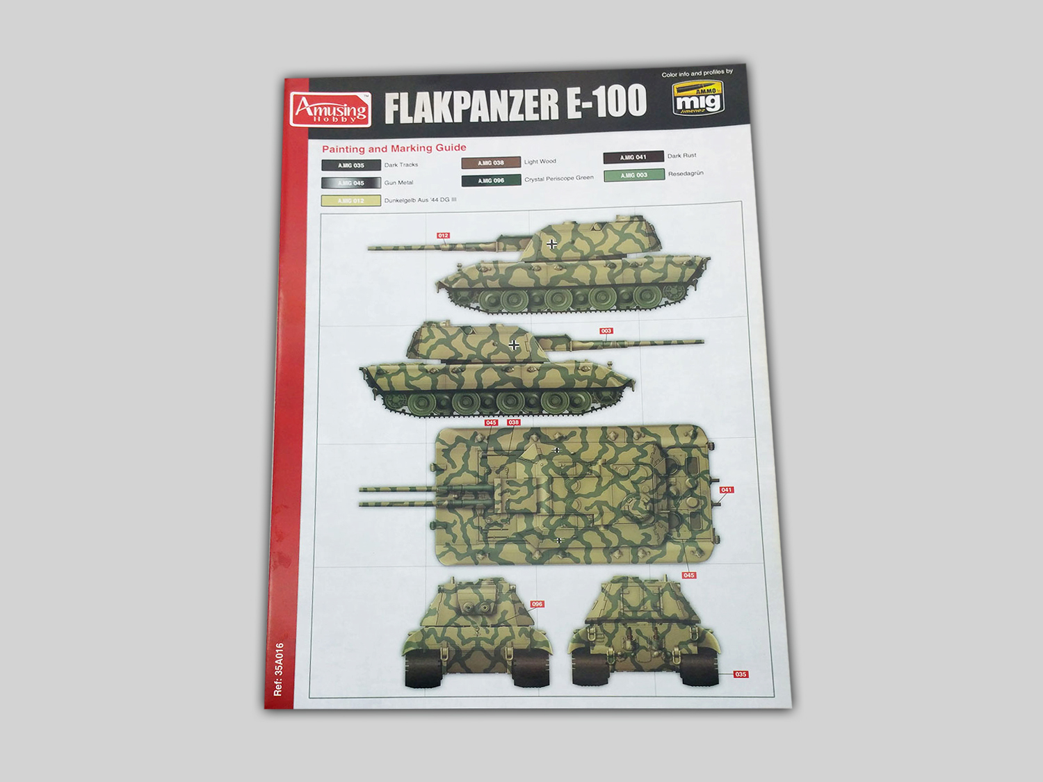 AH35A016 Немецкая зенитная самоходня установка 8,8cm Flakpanzer E-100 Amusing Hobby