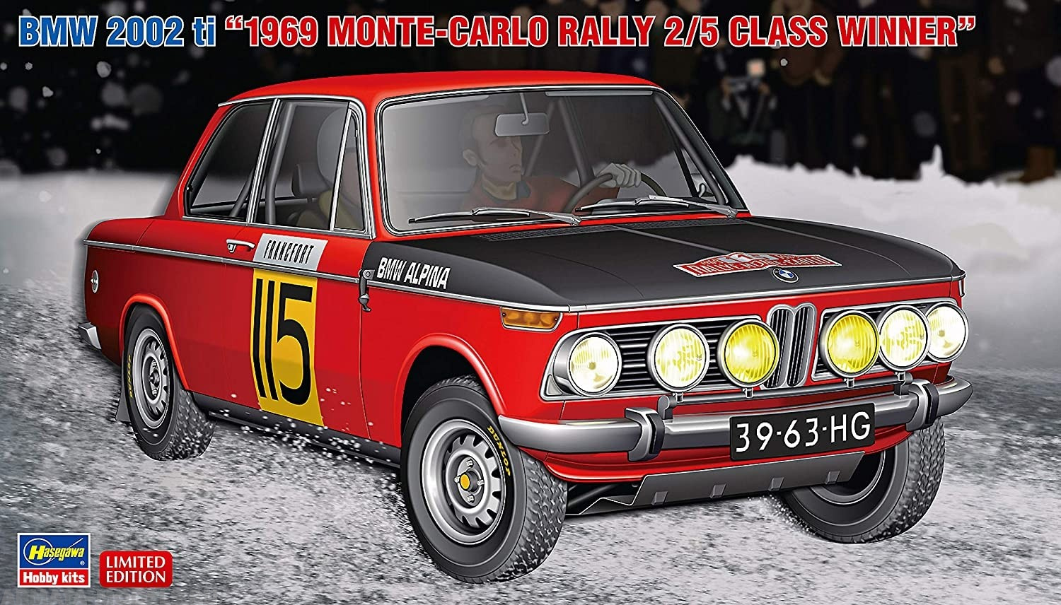 20420 Автомобиль BMW 2002 ti 1969 MONTE-CARLO RALLY 2/5 CLASS WINNER (HASEGAWA) 1/24 Hasegawa