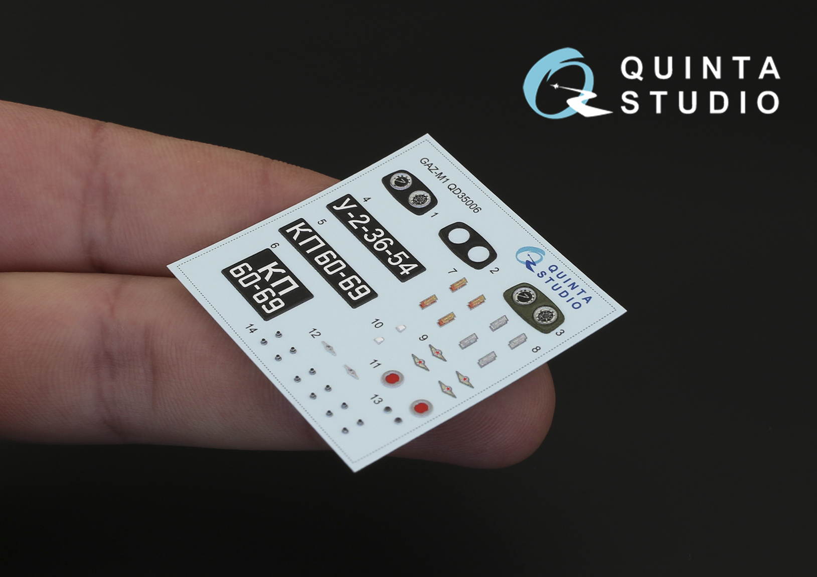 QD35006 1/35 3D Декаль интерьера кабины для ГАЗ-М1 (для модели Звезда)