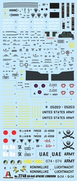 2748ИТ  ВЕРТОЛЕТ AH-64D APACHE LONGBOW Italeri