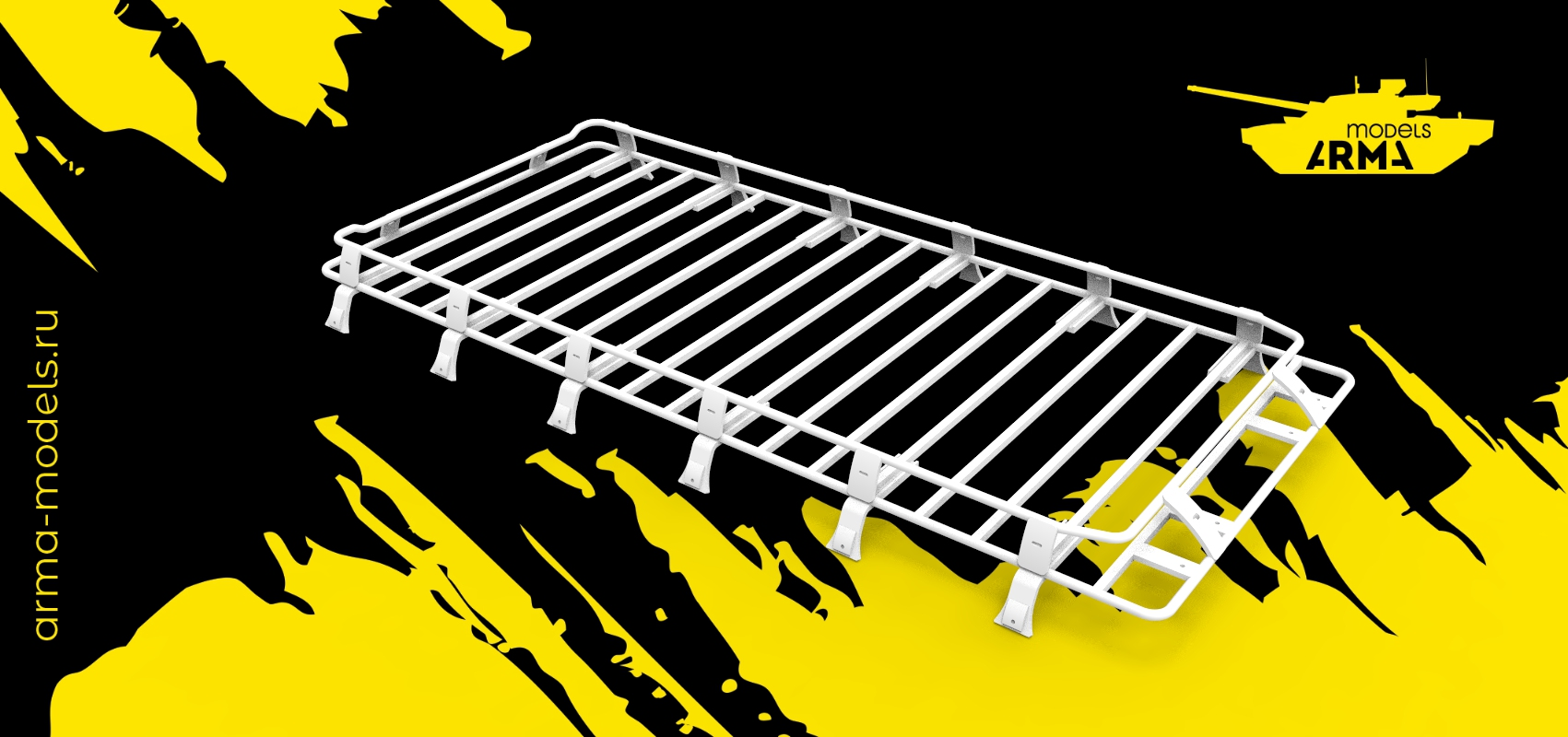 AM35145 Миниатюра  Багажник экспедиционный большой 3300 на 1500 в масштабе 1/35 размер изделия 95*45мм