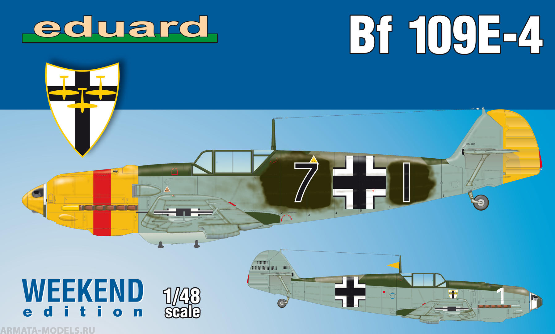 84153 Самолет Bf-109E-4 weekend edition (Eduard) 1/48 EDUARD