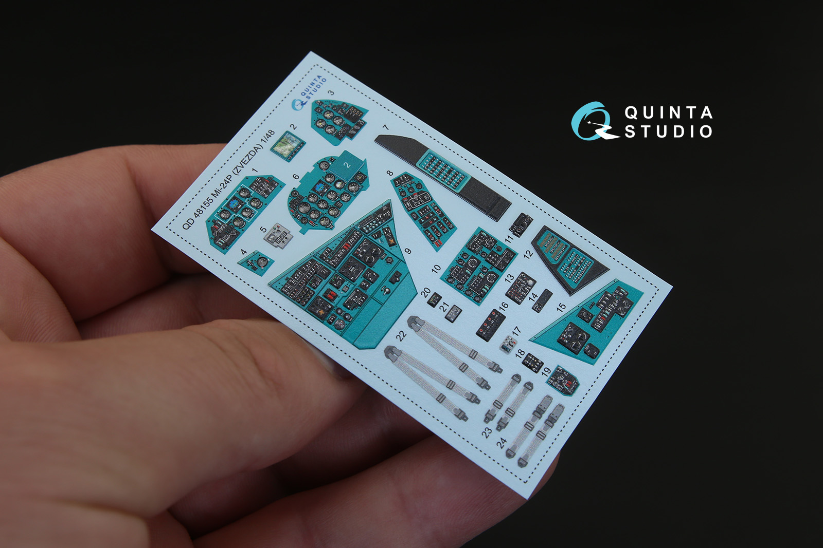 QD48155 3D Декаль интерьера кабины Ми-24П, 1/48 