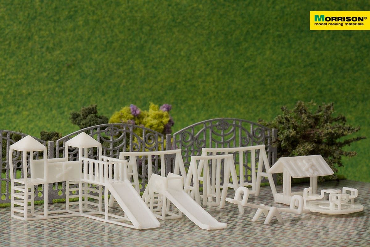 300-dpl-100 Детская площадка д/арх. макета М1:100. Набор 8 эл.