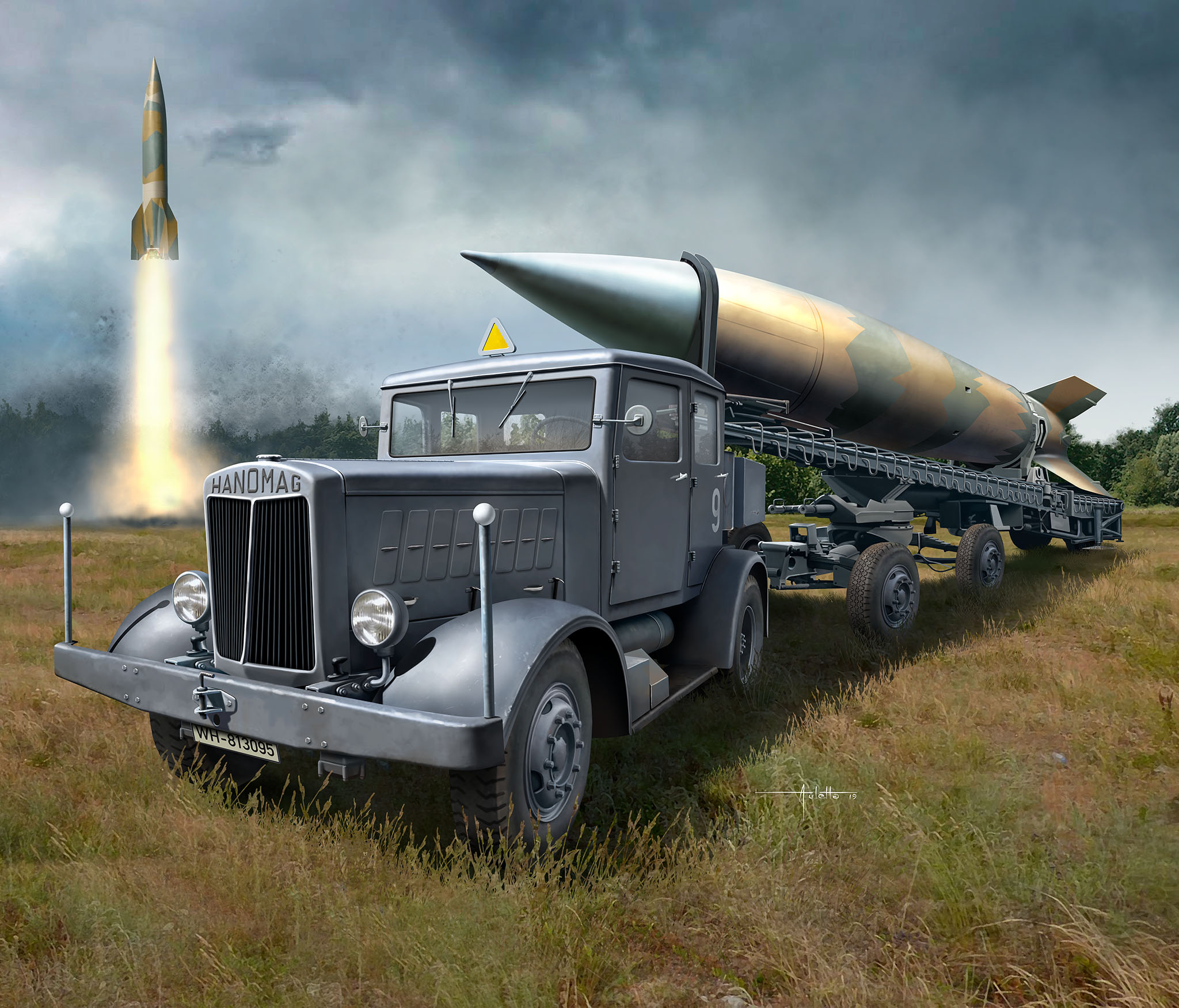 03310RE Военная техника SS-100 Gigant + Transporter + V2 Revell