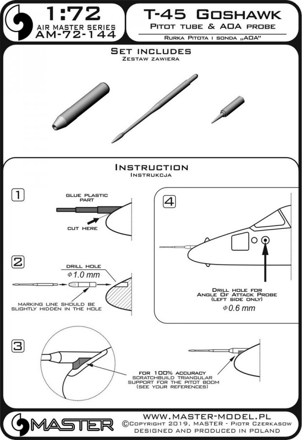 AM-72-144 Т-45 Ястреб-тетеревятник - Трубка Пито и зонд угла атаки