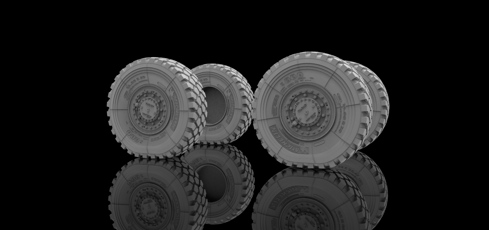 AM3623 Высокодетализированные колеса для Тайфун-ВДВ (4 шт.).