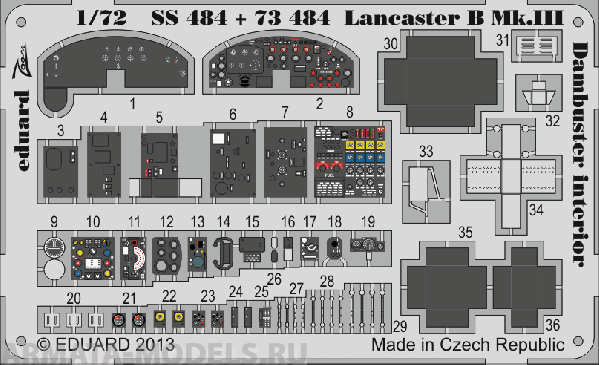 SS484ED  Lancaster И Mk.III Dambuster Interior 1/72