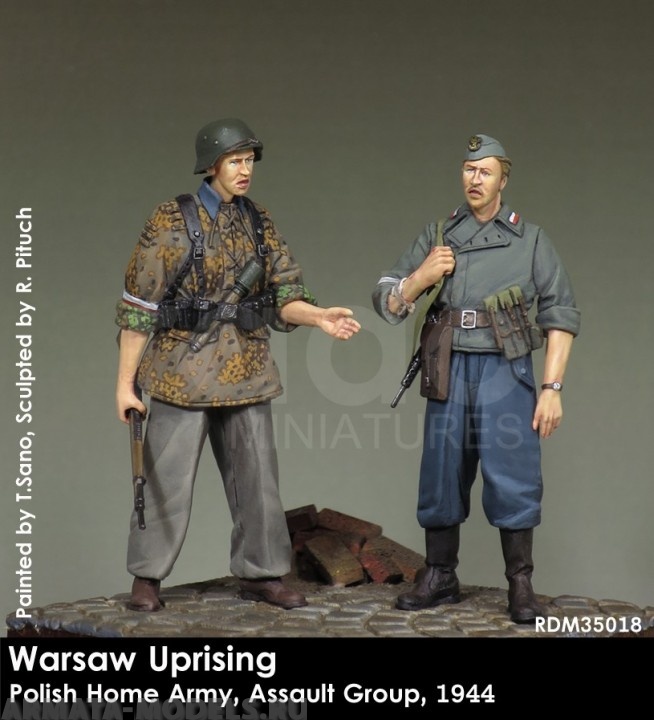RDM35018 Немецкий и польский солдат   Home Army Assault Group, 1944 RADO MINIATURES