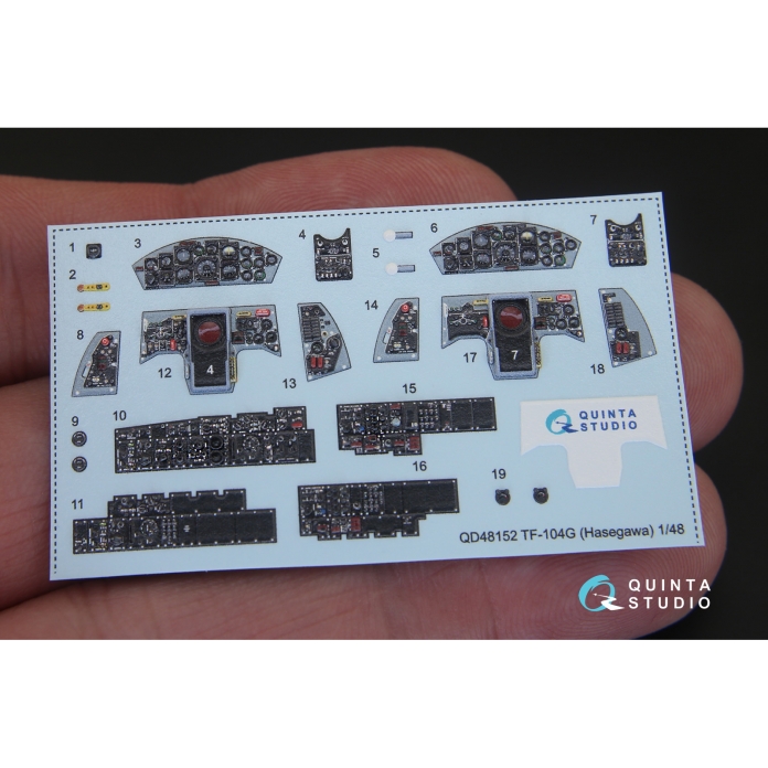 QD48152 3D Декаль интерьера кабины TF-104G (для модели Hasegawa)