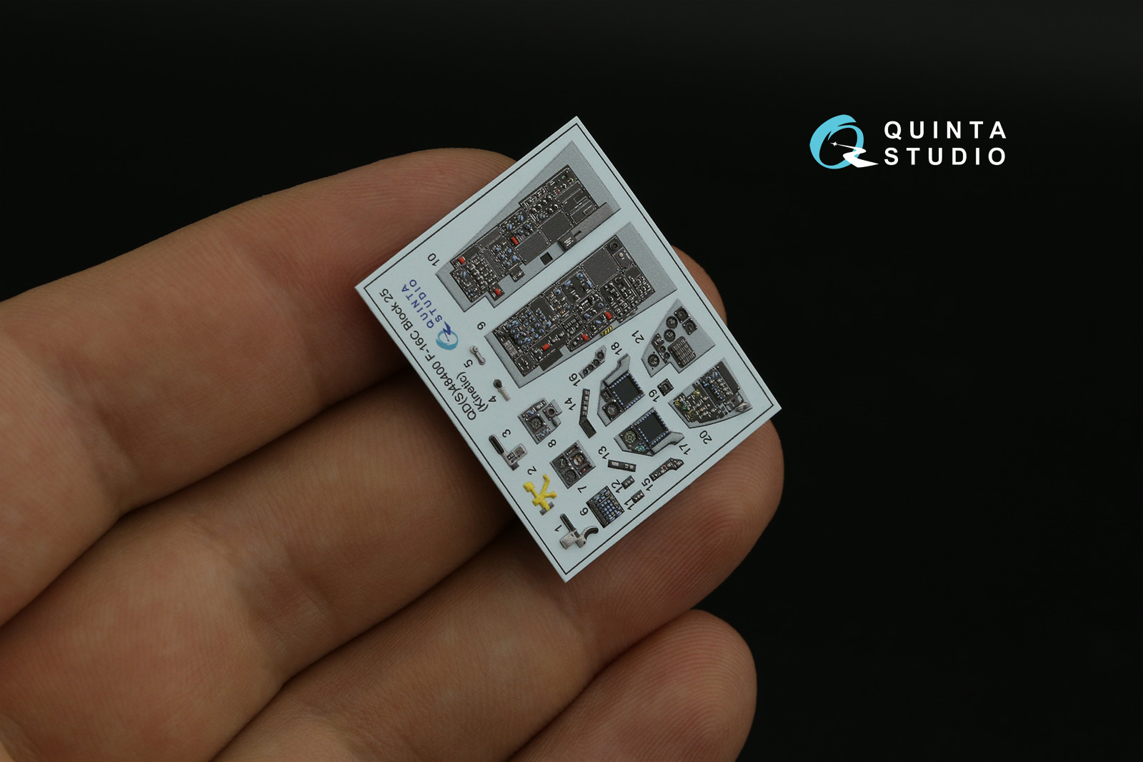 QDS-48400 3D Декаль интерьера кабины F-16C block 25 (Kinetic 2022г. разработки) (Малая версия)