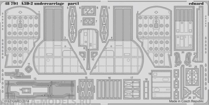 48791 Фототравление A3D-2 undercarriage for Trumpeter kit