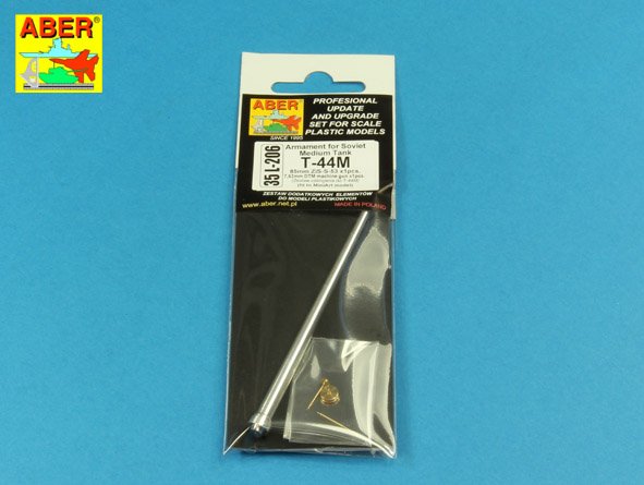 ABR-35-L-206  Дополнения для  Armament for Soviet Medium Tank T44M 85mm ZiS-S-53 x1pcs.; 7,62mm DTM machine gun x1pcs. для MiniArt model 1/35